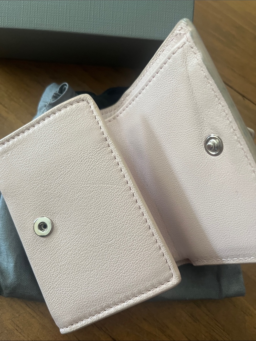 Balenciaga Pale Pink Leather Wallet Envelope Card Holder w COA - Picture 2 of 9
